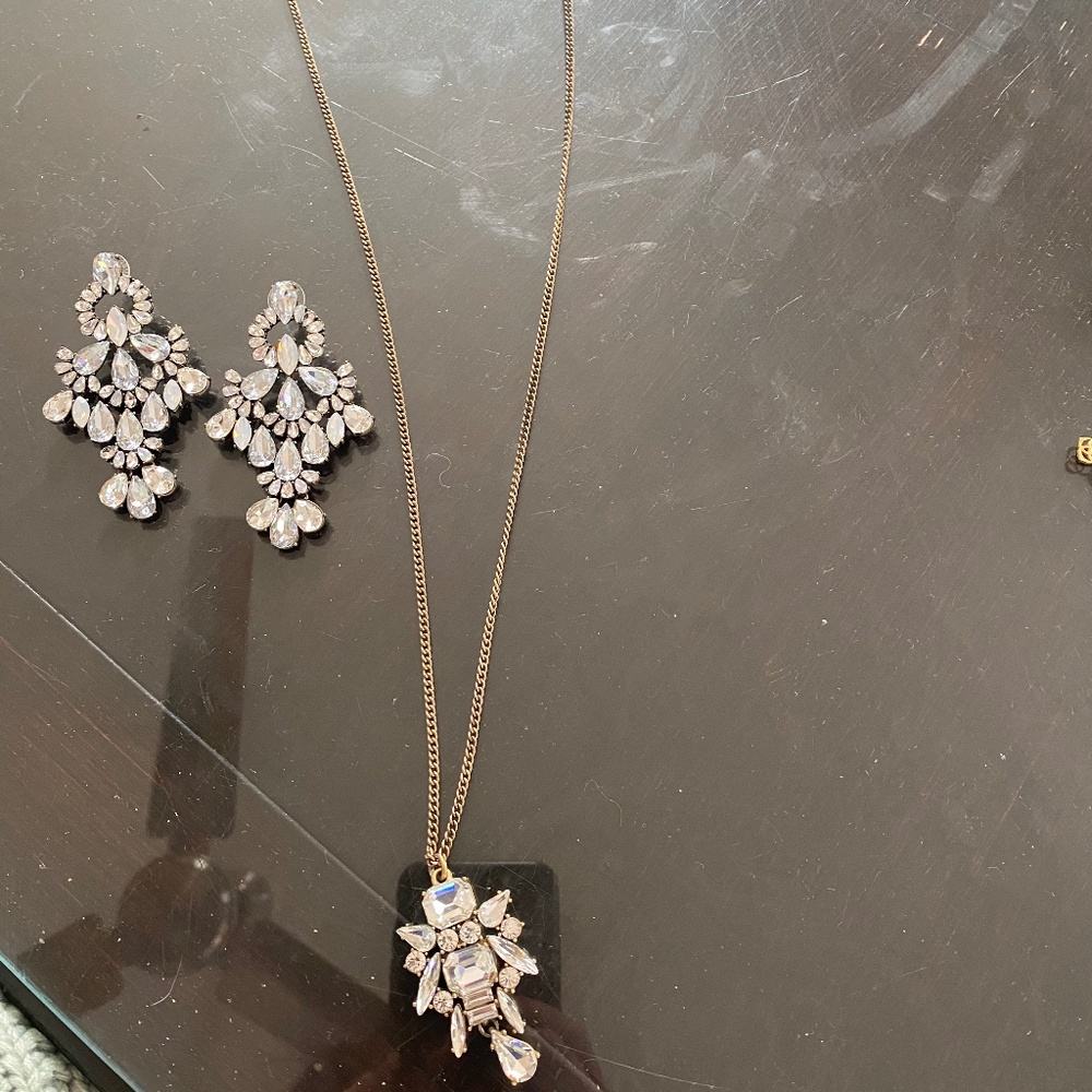 Jcrew crystal necklace/earrings